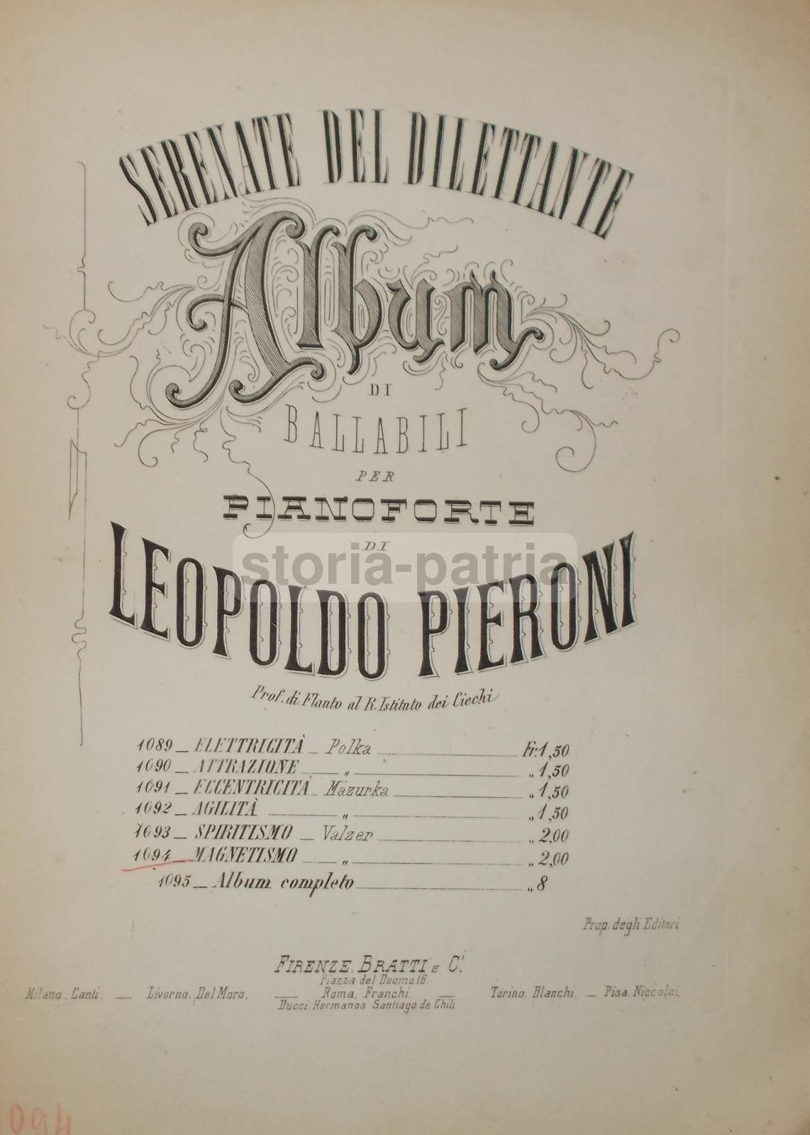 Magnetismo: Walzer Per Pianoforte Di Leopoldo Pieroni
