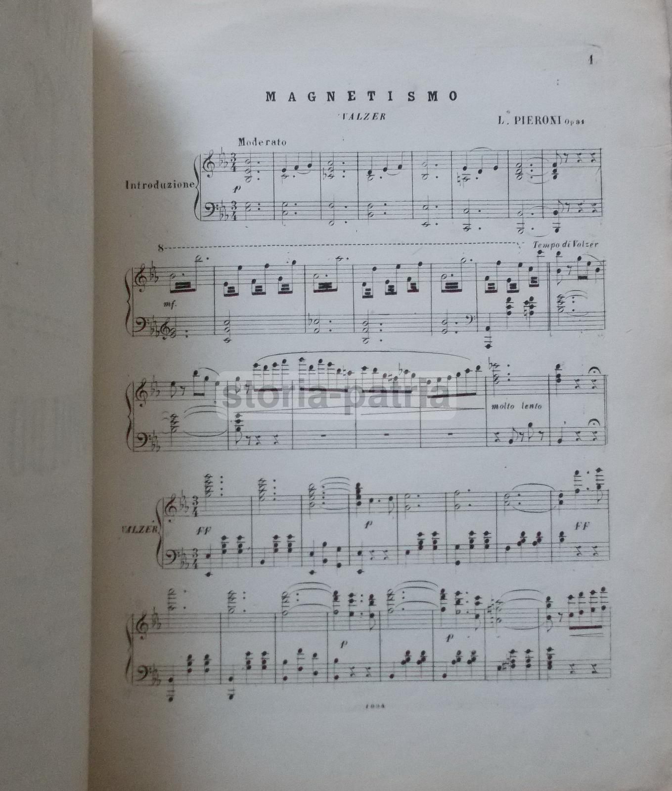Magnetismo: Walzer Per Pianoforte Di Leopoldo Pieroni
