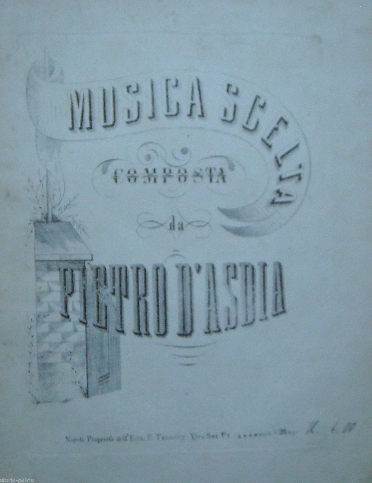 Spartito Antico Napoletano Di Pietro d'Asdia, Edizioni Tramater, XIX Secolo