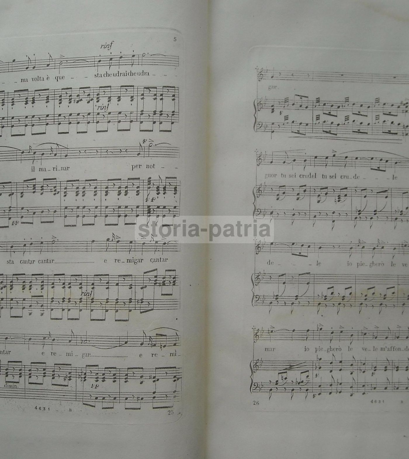 Spartito Antico La Serenata Del Marinaio, Mercadante, Napoli, 1800