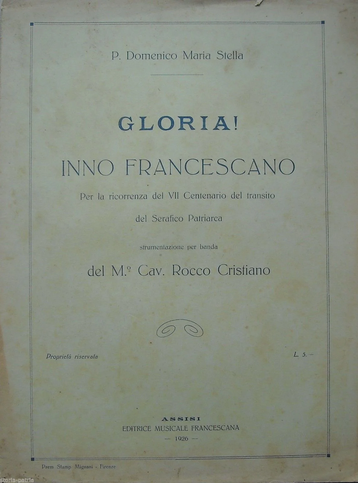 Franciscan Hymn Gloria, Centenary of Saint Francis, Assisi 1926