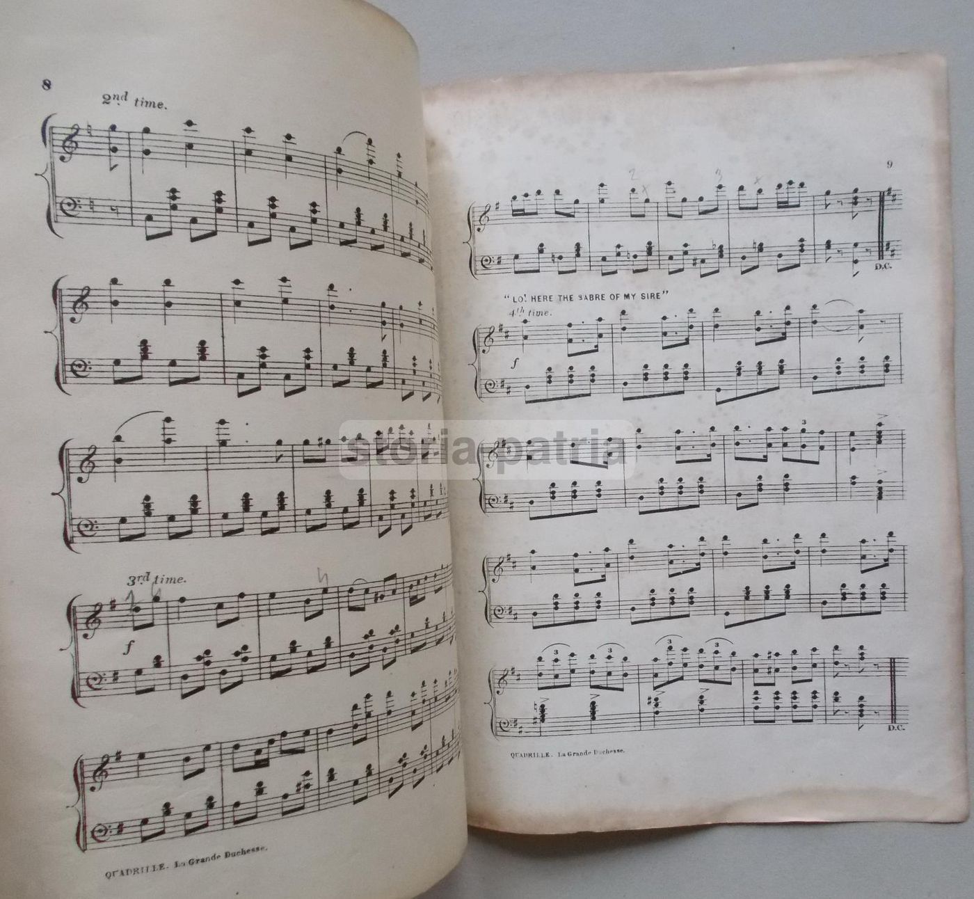 Spartito Musicale Arban: La Grande Duchesse De Gerolstein, Quadrille, Litografia '800