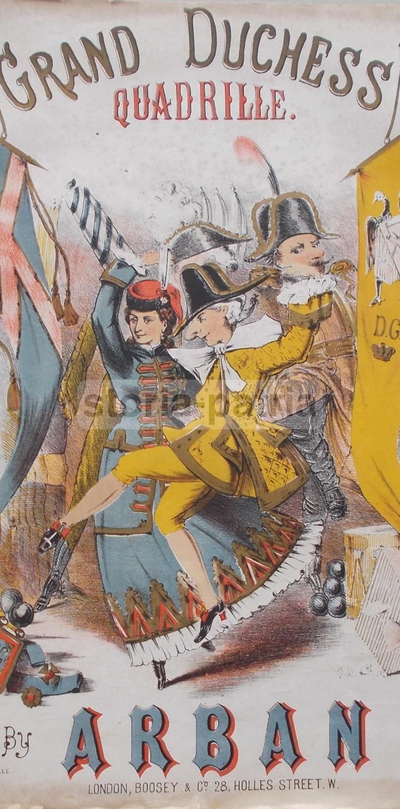 Spartito Musicale Arban: La Grande Duchesse De Gerolstein, Quadrille, Litografia '800