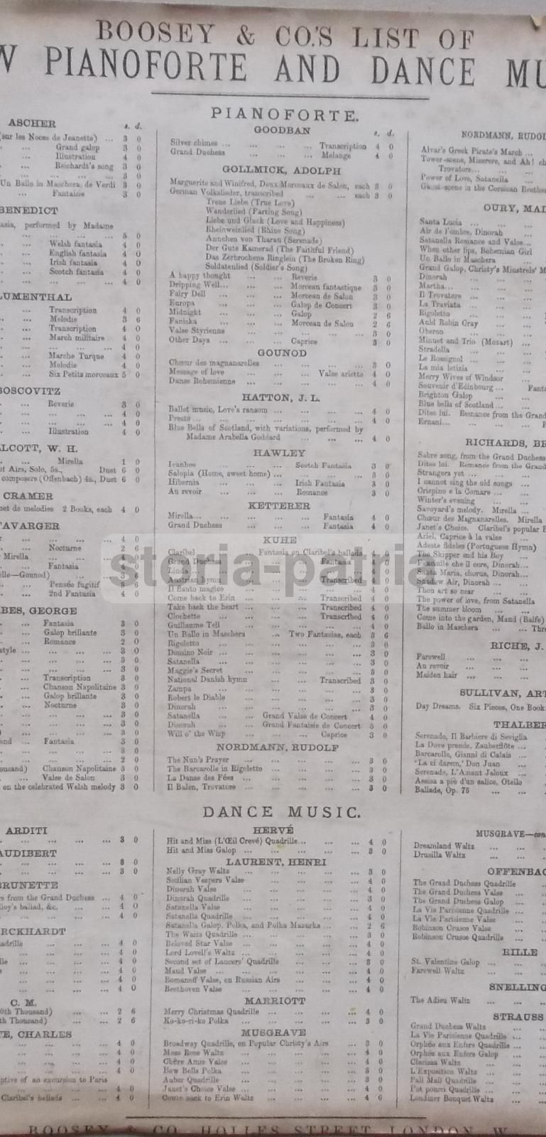 Spartito Musicale Arban: La Grande Duchesse De Gerolstein, Quadrille, Litografia '800