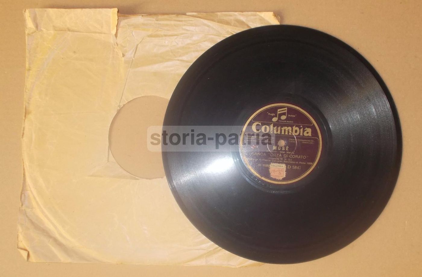 Disco Columbia: Banda "Città Di Corato"   Polka Gidiuli E Mosè Di Rossini