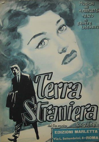 Spartito Musicale Terra Straniera 1954 Marletta Liberati Beguine