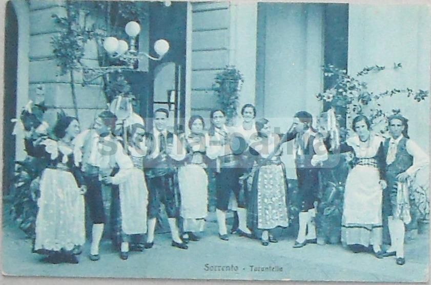 Cartolina Tarantella Sorrentina Brunner Como Anni '20 '30 Folklore