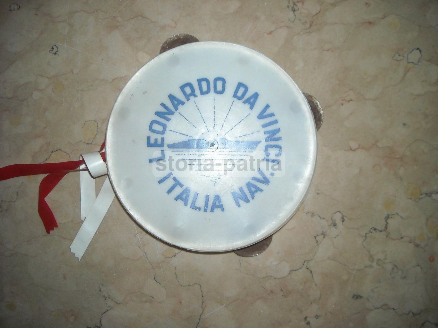 Tamburrello Pubblicitario Nave Leonardo Da Vinci Italia Anni '50