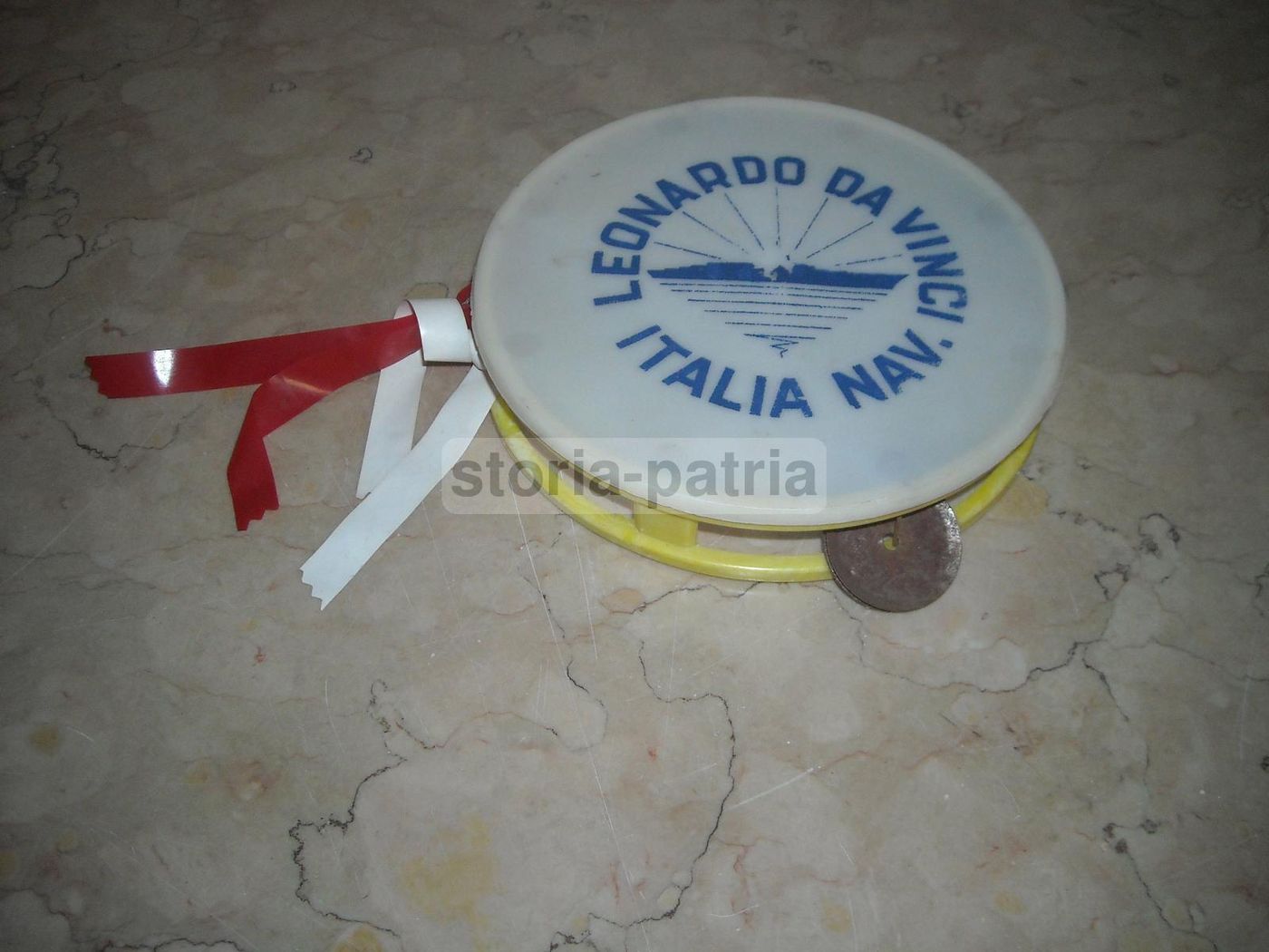 Tamburrello Pubblicitario Nave Leonardo Da Vinci Italia Anni '50