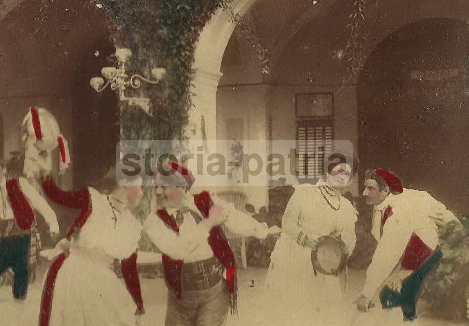 Fotografia Tarantella Napoletana Imperial Hotel Sorrento Epoca 1900