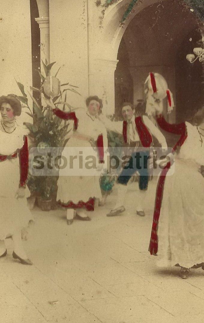 Fotografia Tarantella Napoletana Imperial Hotel Sorrento Epoca 1900