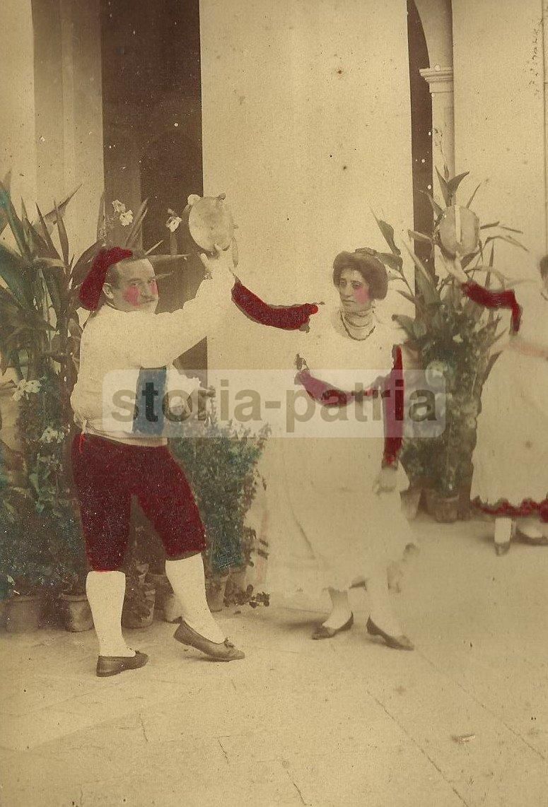 Fotografia Tarantella Napoletana Imperial Hotel Sorrento Epoca 1900