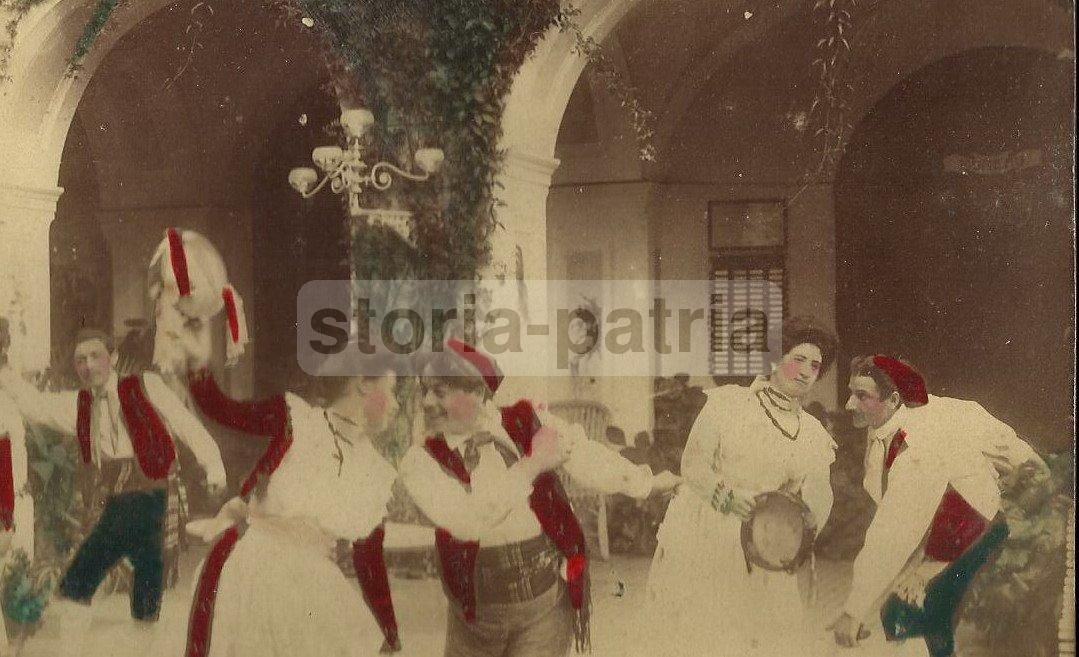 Fotografia Tarantella Napoletana Imperial Hotel Sorrento Epoca 1900