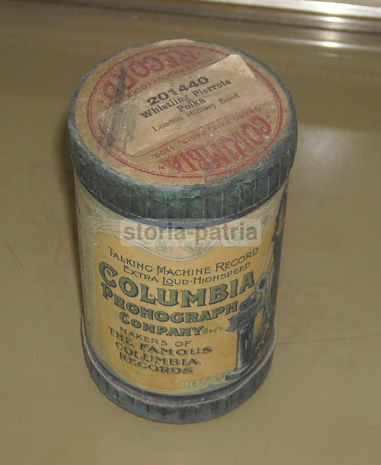 Scatola Pubblicitaria Columbia Phonograph Company, Primi Del Novecento