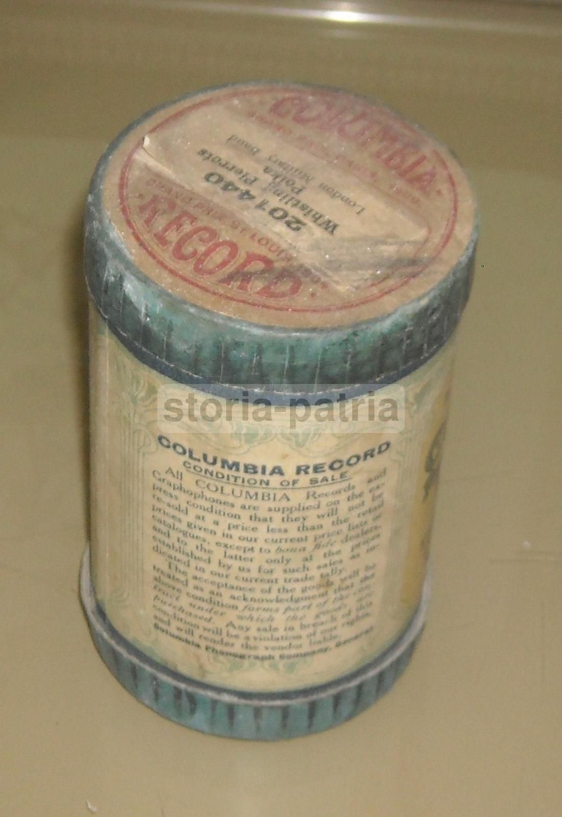 Scatola Pubblicitaria Columbia Phonograph Company, Primi Del Novecento