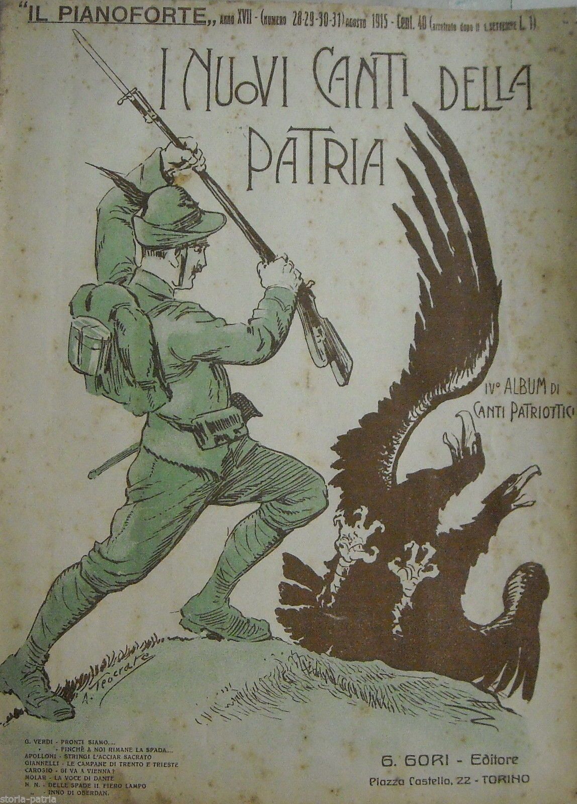 Canti Patriottici Irredentisti Trento Trieste Verdi 1915 Torino
