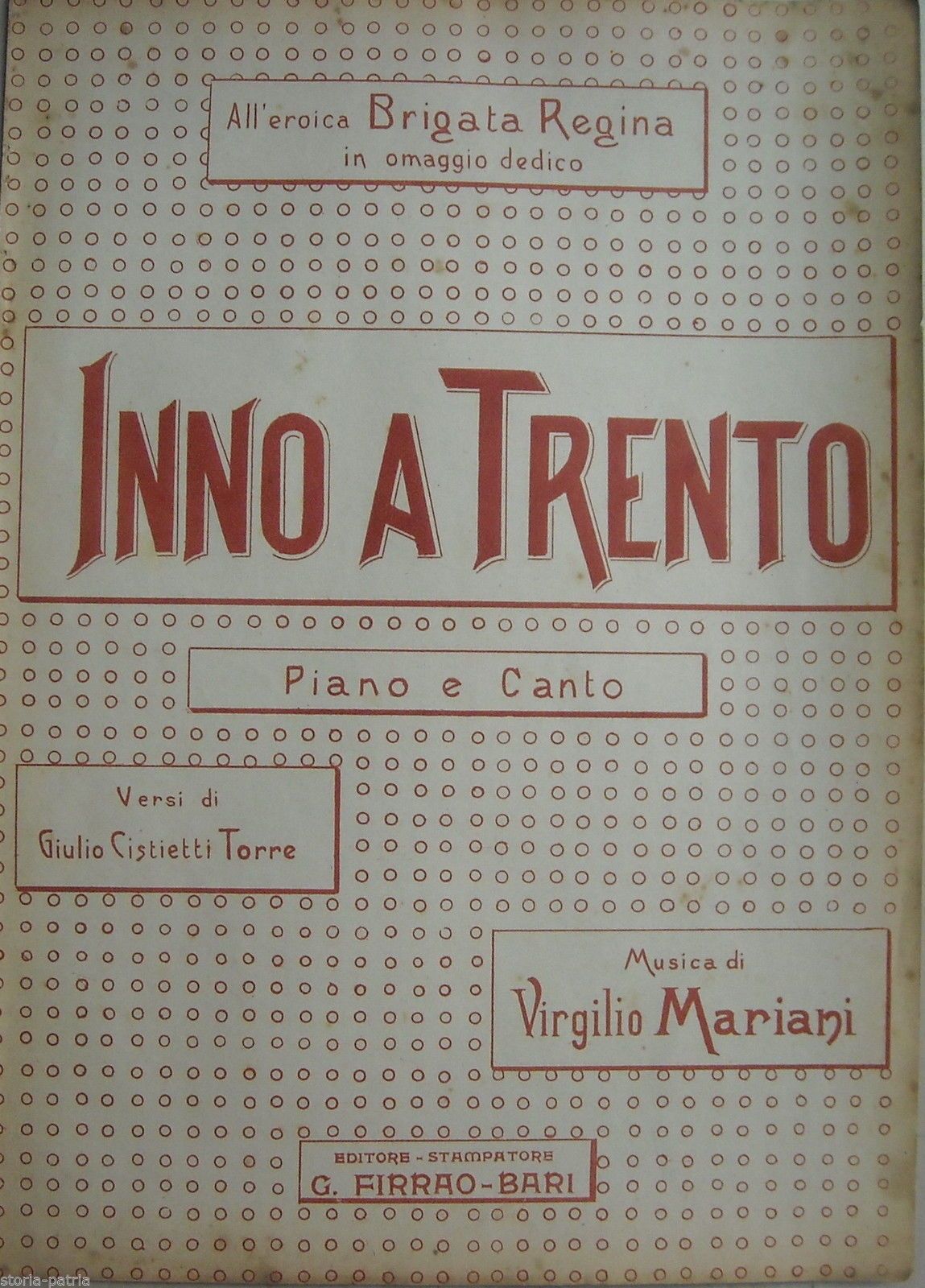 Inno A Trento: Spartito Per Piano E Canto (Cistietti Torre   Mariani)