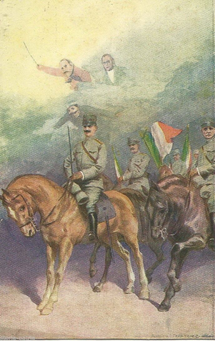 Cartolina Irredentismo Lusini Favata Canzone Vittoria Italia 1900