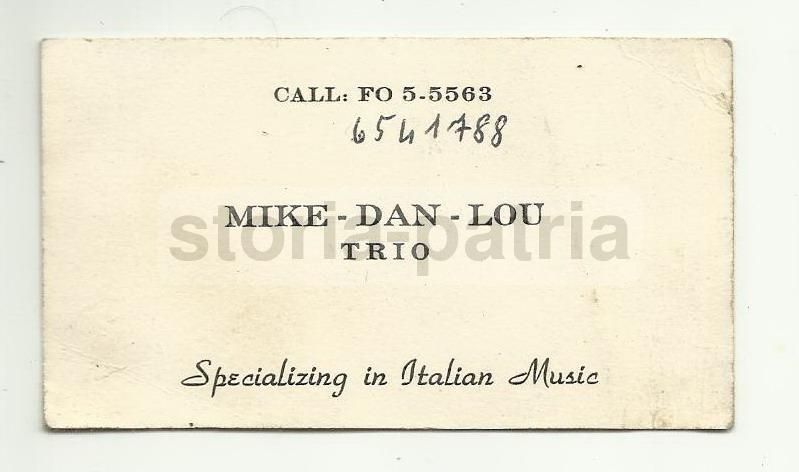 Biglietto Da Visita Del Trio Musicale Mike Dan Lou