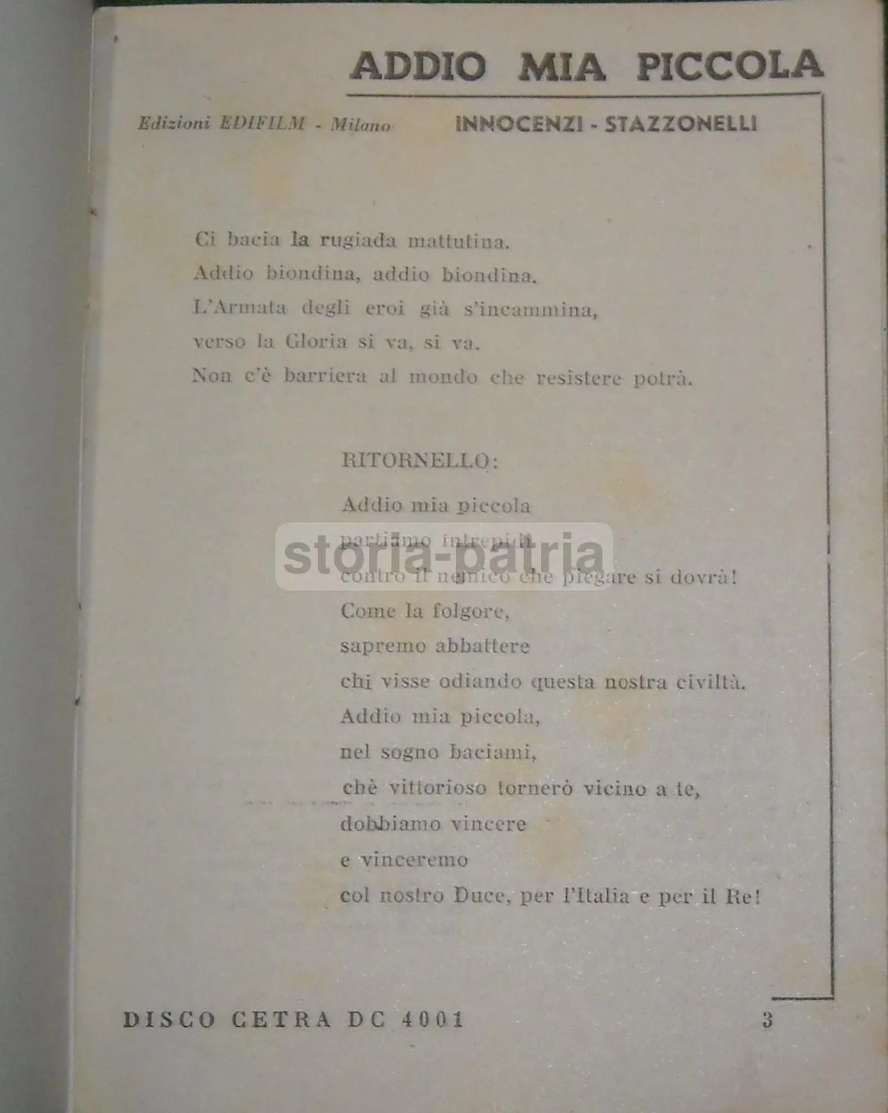Canzoni di Guerra 1942 Alpini Marineria Giarabub Auro d'Alba
