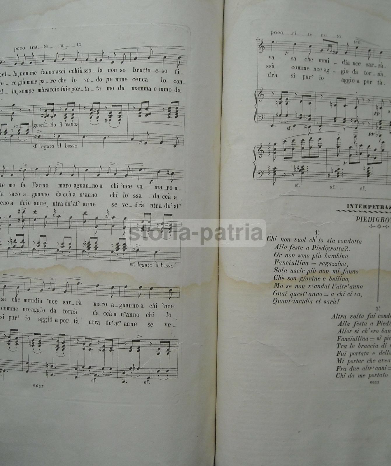 Spartito Antico Piedigrotta: Principessa d'Avella, Florimo, Girard