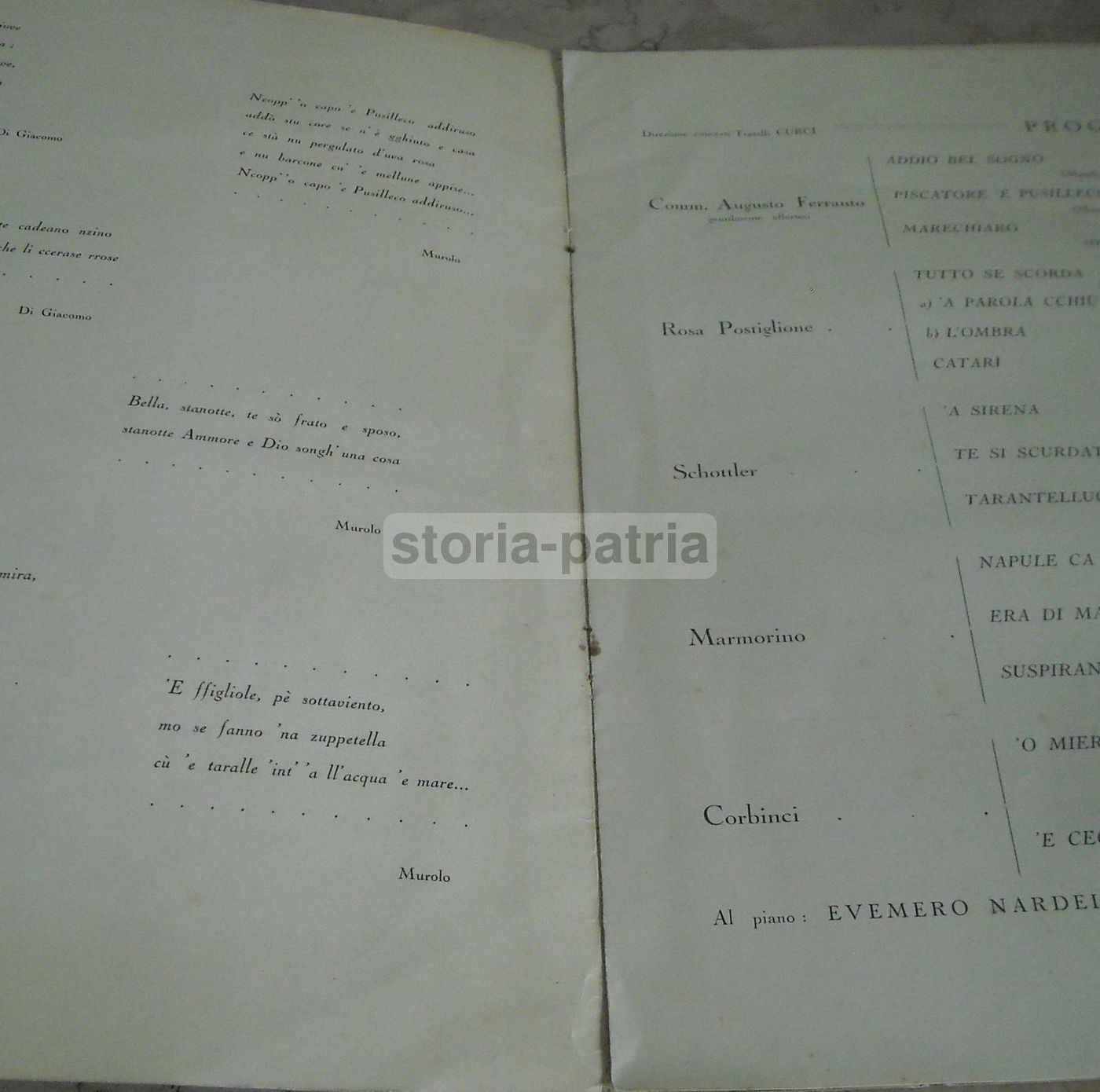 Di Giacomo E Murolo: Rievocazione Di Francesco Cangiullo (Napoli, 1940)