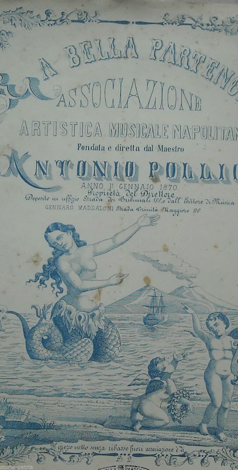 Spartito Musicale Francesco Simonetti: La Bella Partenope, 1870