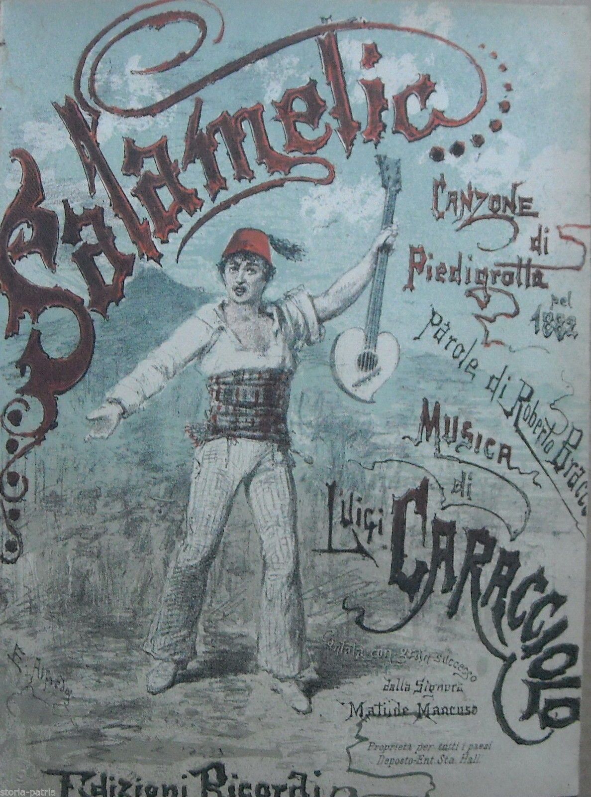 Salamelic Spartito Piedigrotta 1882 Bracco Caracciolo Ricordi