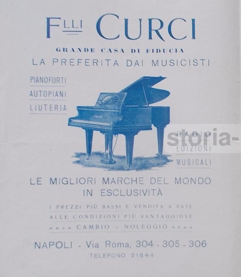 Volantino Casa Editrice Curci Napoli 1932 Quartetto Corte Belgio