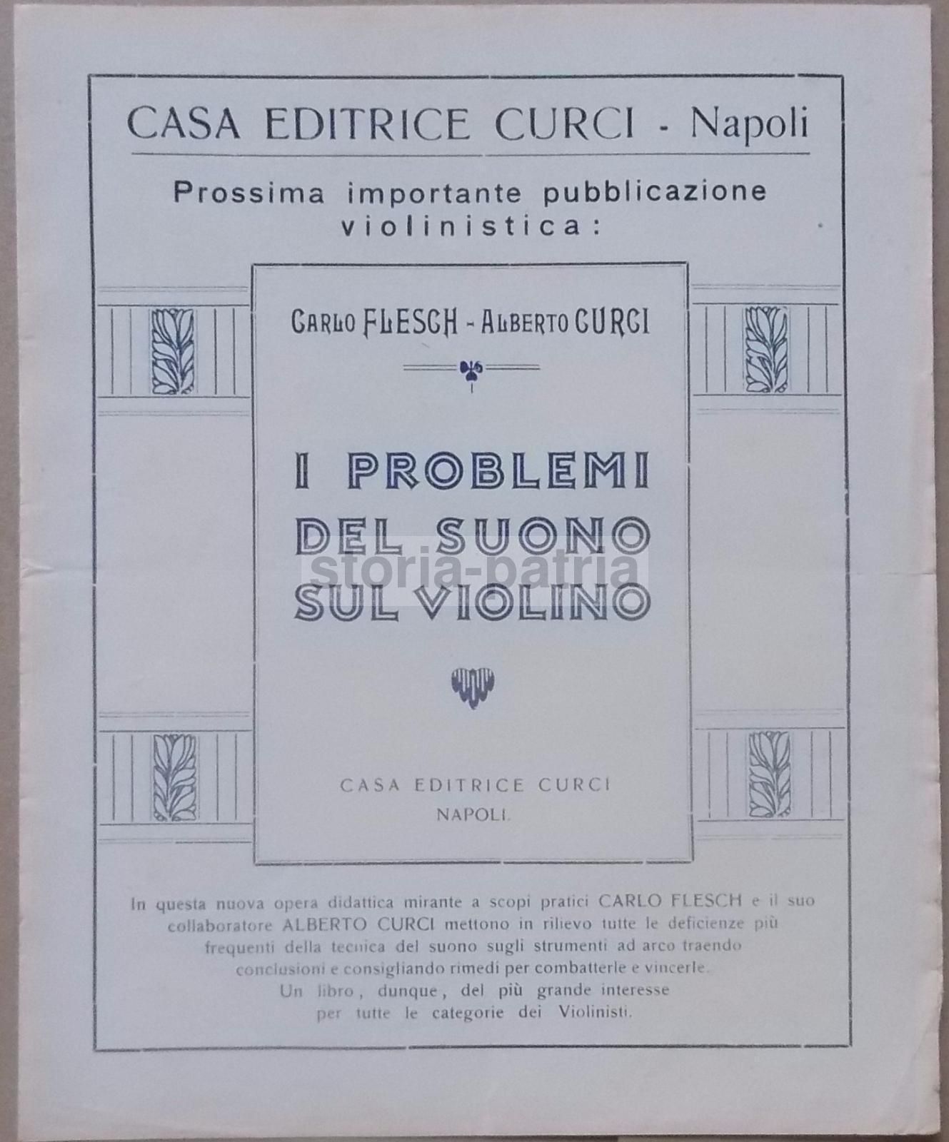Volantino Casa Editrice Curci Napoli 1932 Quartetto Corte Belgio