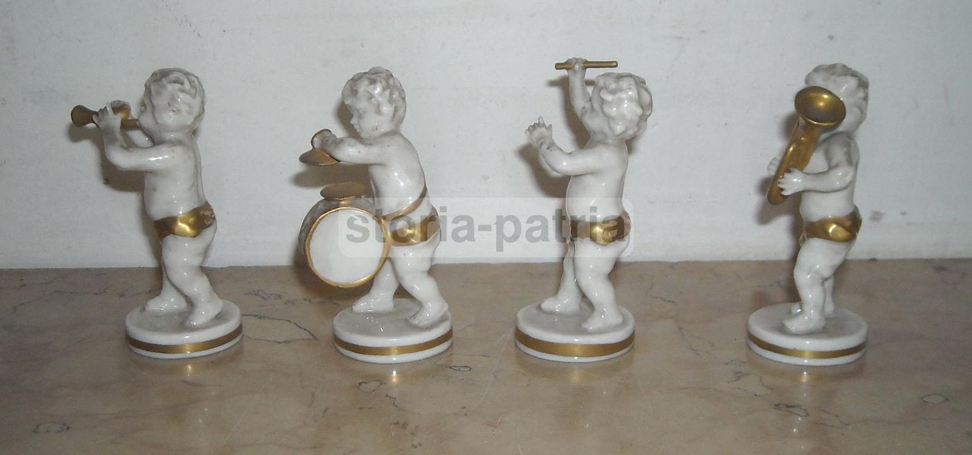 Quattro Sculture In Porcellana Capodimonte: Musicisti Di Un'Orchestra