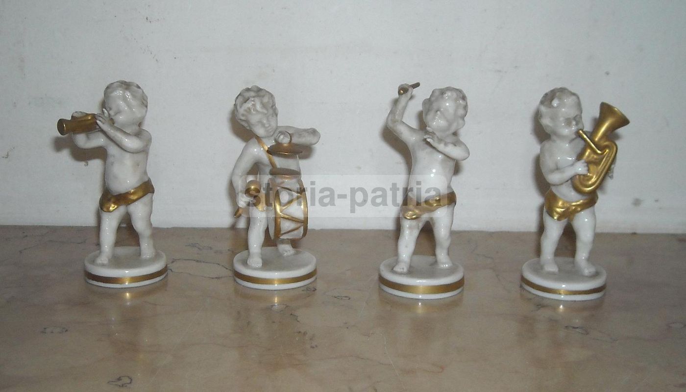 Quattro Sculture In Porcellana Capodimonte: Musicisti Di Un'Orchestra