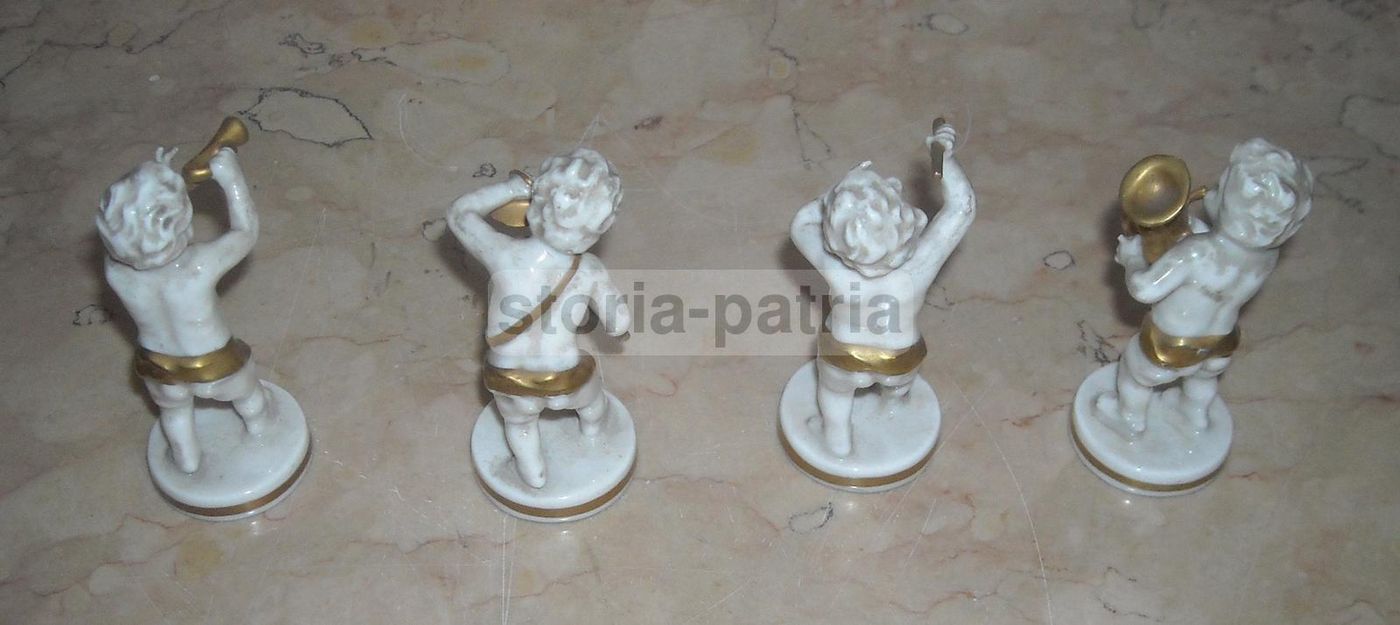 Quattro Sculture In Porcellana Capodimonte: Musicisti Di Un'Orchestra