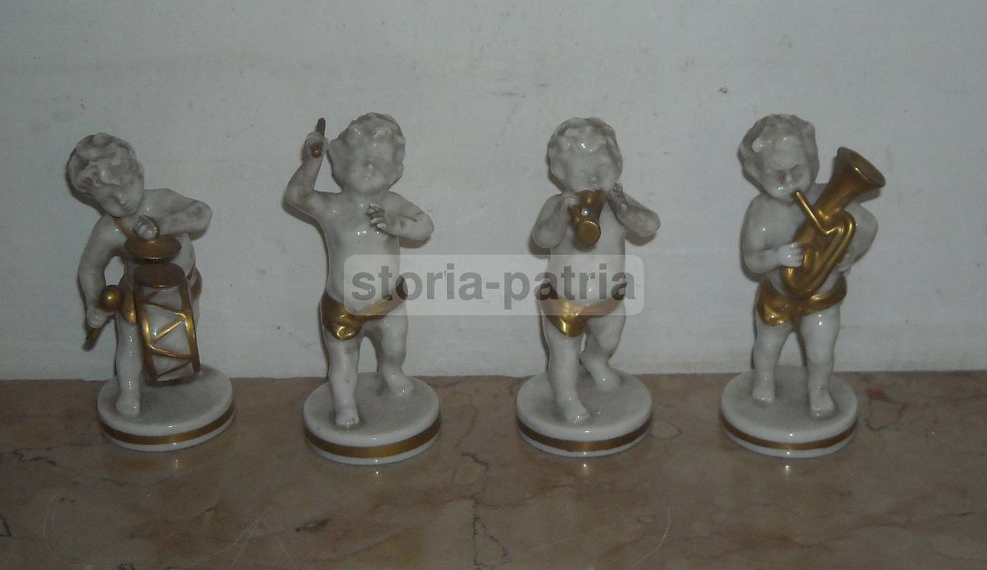 Quattro Sculture In Porcellana Capodimonte: Musicisti Di Un'Orchestra