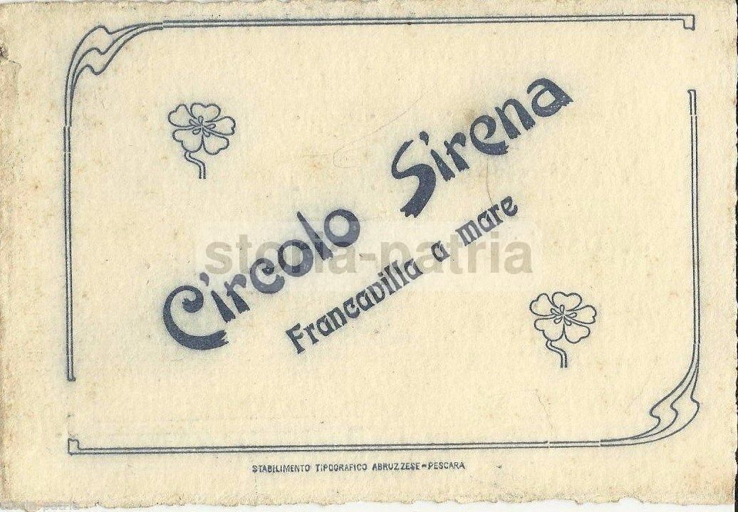 Cartoncino Cotillon Circolo Sirena, Francavilla A Mare, 1908, Abruzzo