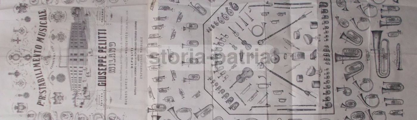 Manifesto Pubblicitario Pelitti Milano Strumenti Musicali 1800