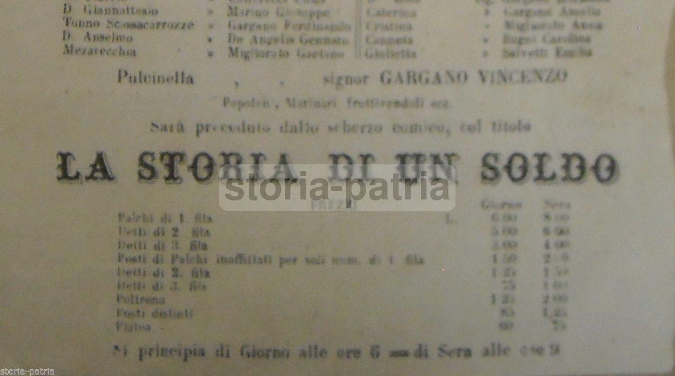 Locandina Teatro Rossini, Napoli 1874: Piedigrotta E Pulcinella