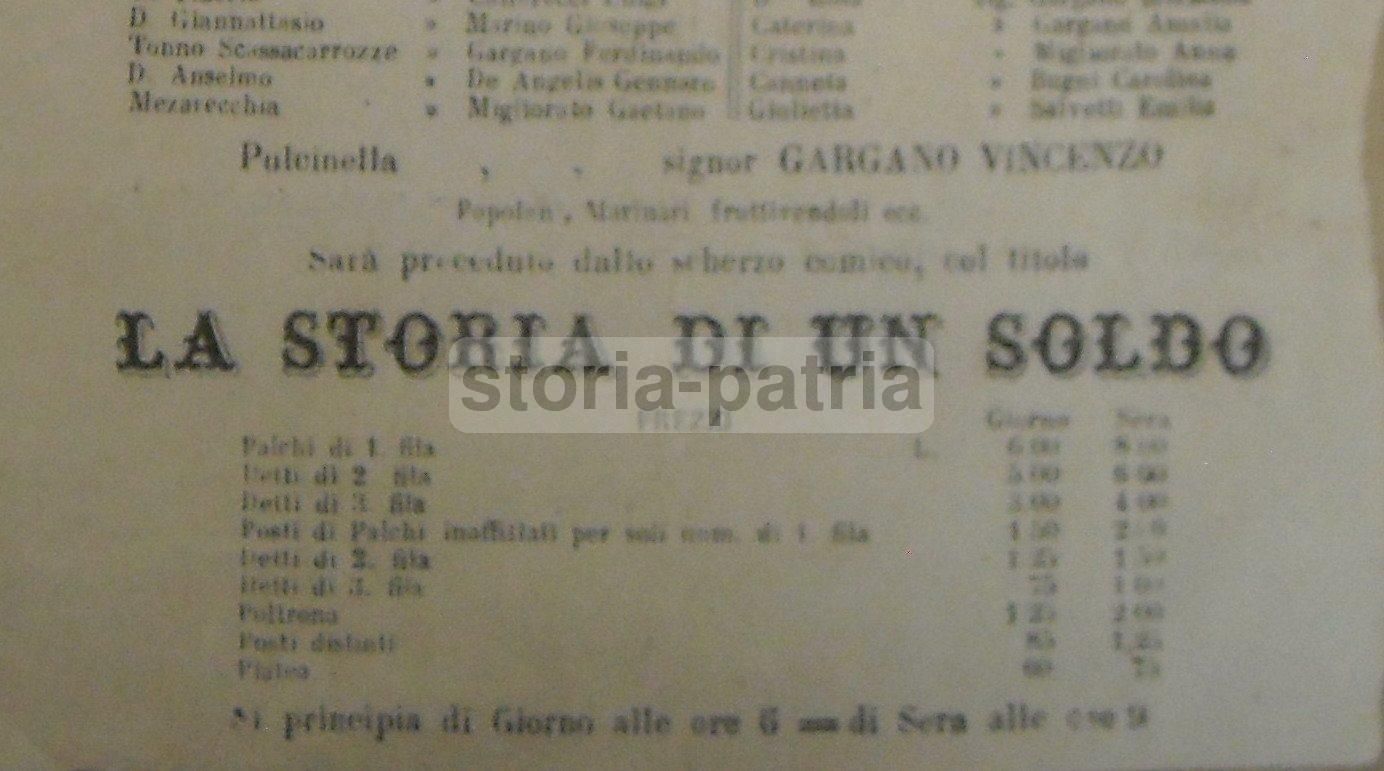 Locandina Teatro Rossini, Napoli 1874: Piedigrotta E Pulcinella