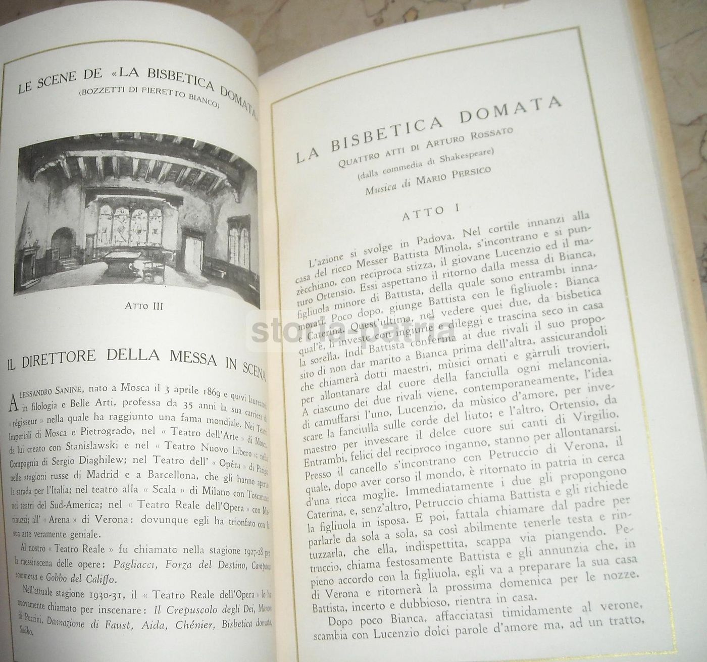 Programma Teatro Reale Dell'Opera Roma 1930 31   La Bisbetica Domata
