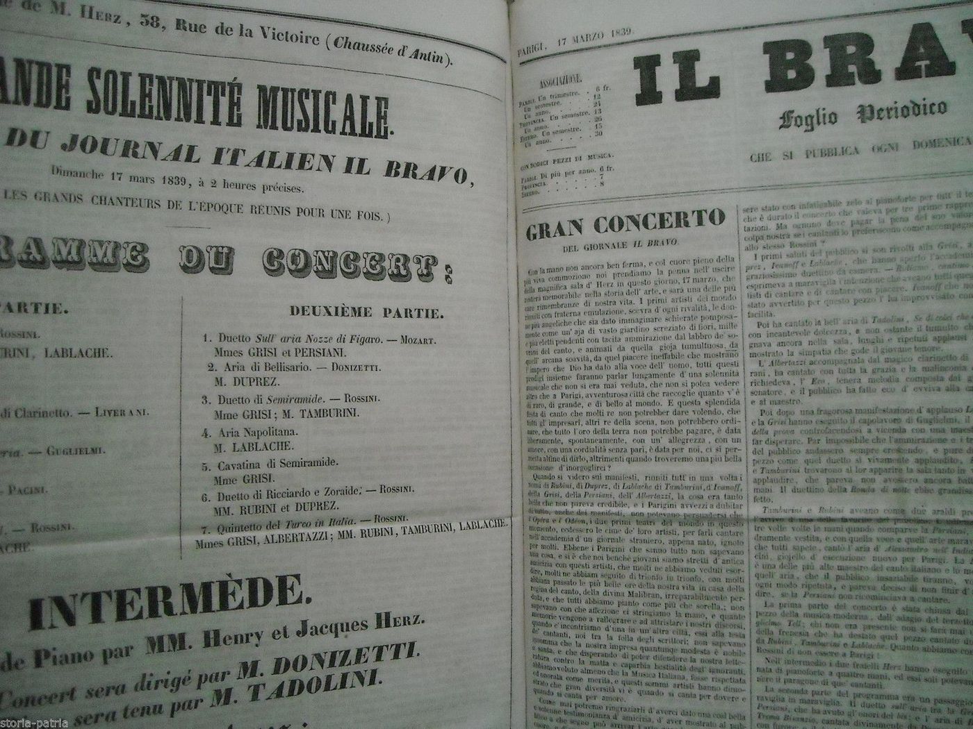 Il Bravo 1839: Giornale Culturale Italiano A Parigi, 13 Numeri