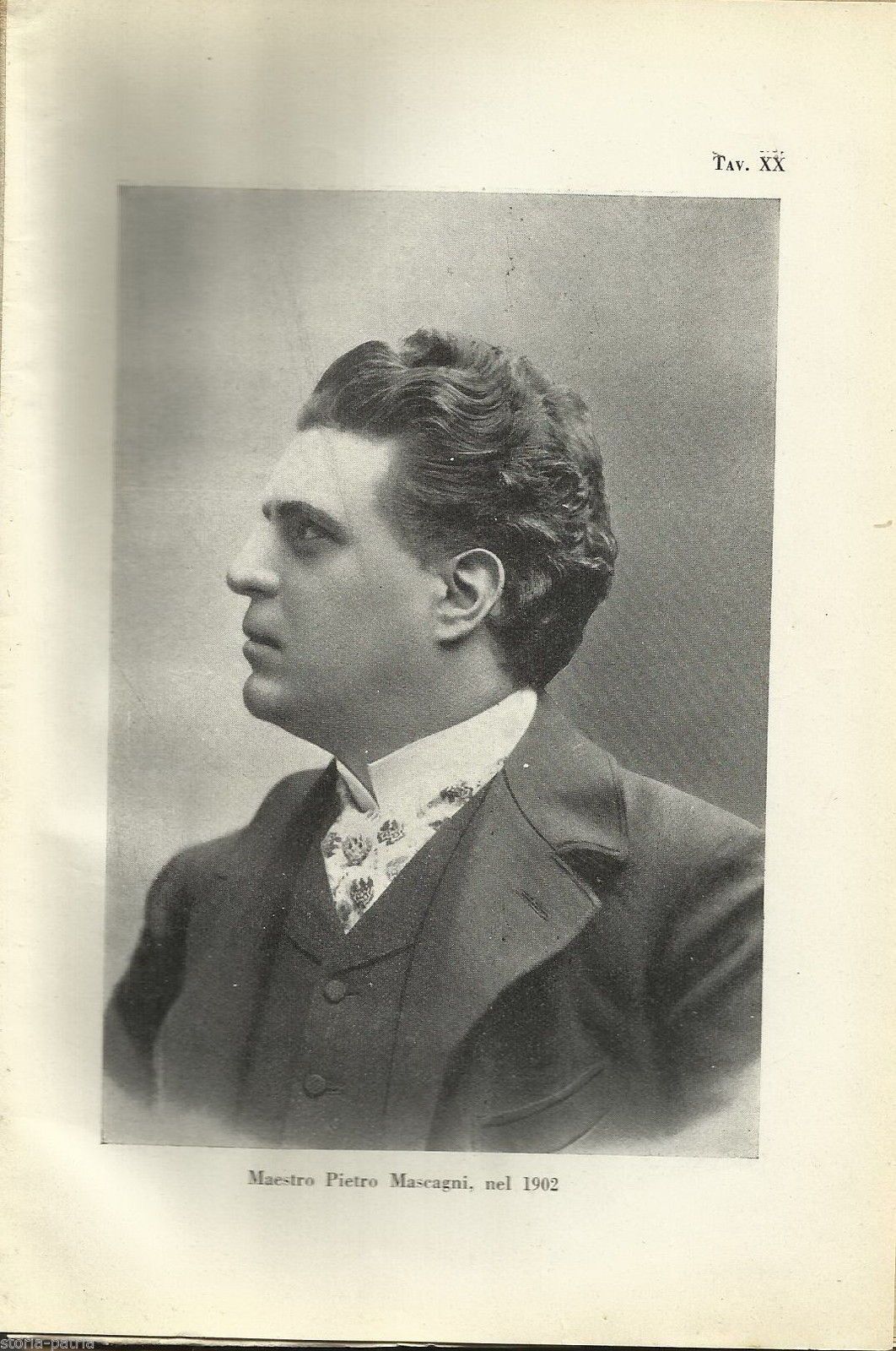 Pietro Mascagni: Ritratto Del 1902. Stampa Antica Del Noto Musicista E Compositore