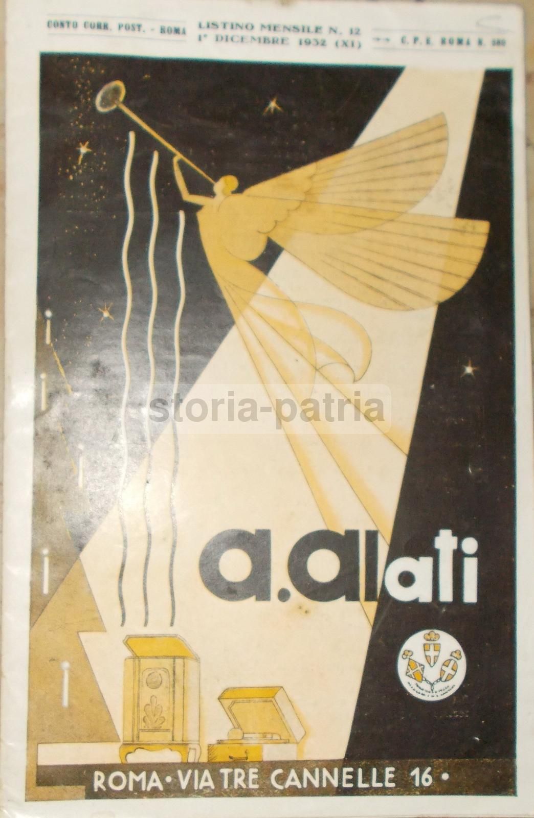 Catalogo A. Alati Roma 1932: Grammofoni, Radio E Musica
