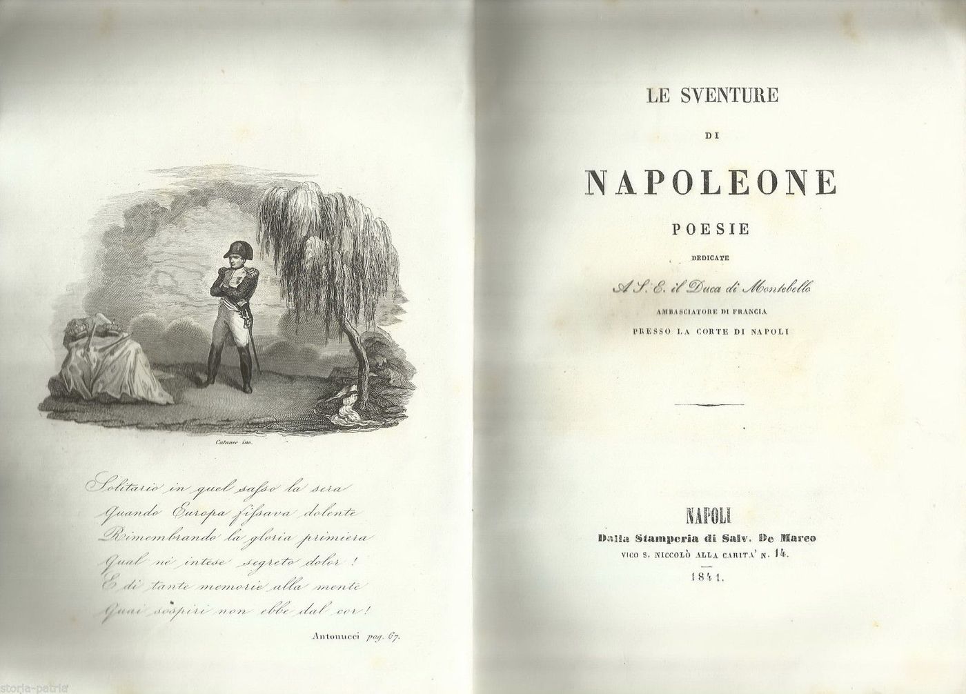 Le Sventure Di Napoleone: Poesie Di Eustachio Antonucci, Napoli, 1841