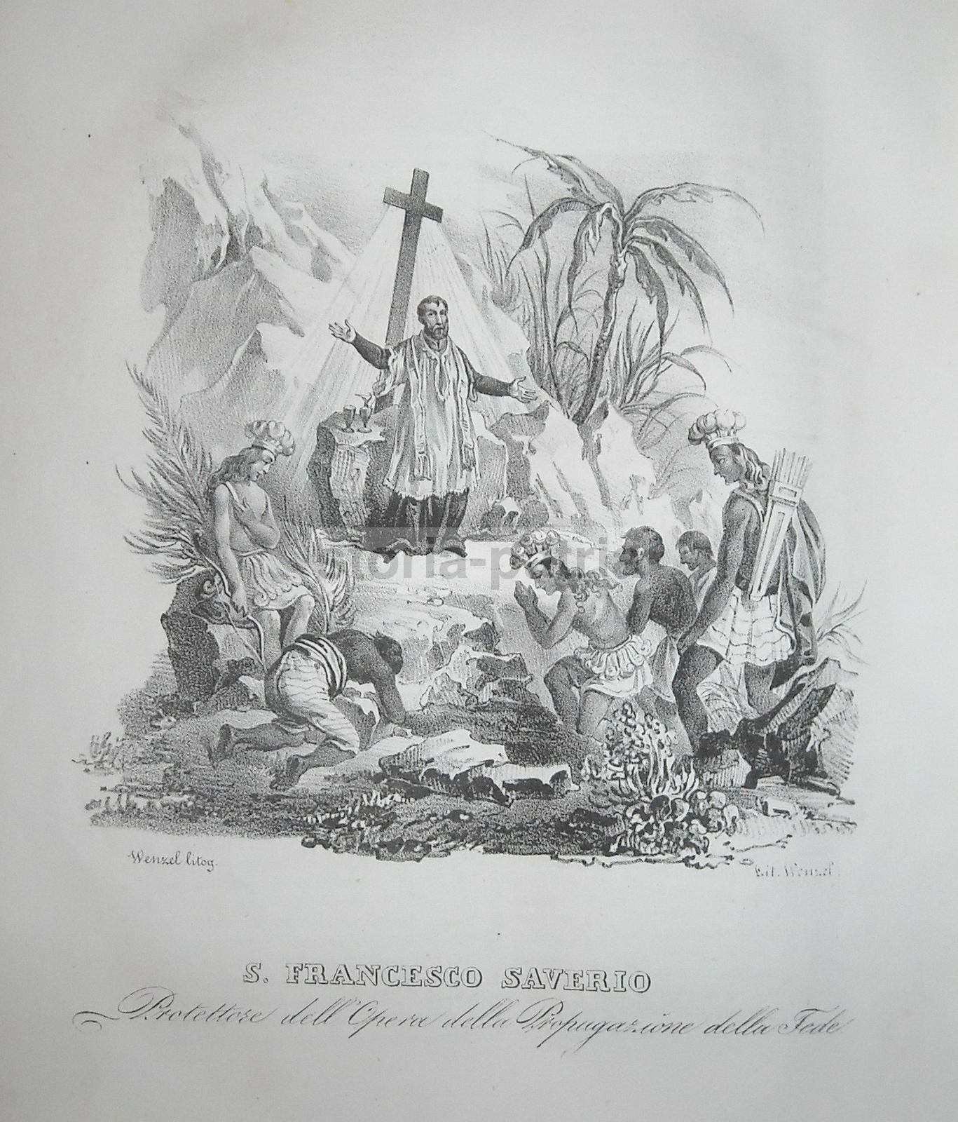 San Francesco Saverio: Litografia Di Wenzel, Napoli 1840 Circa