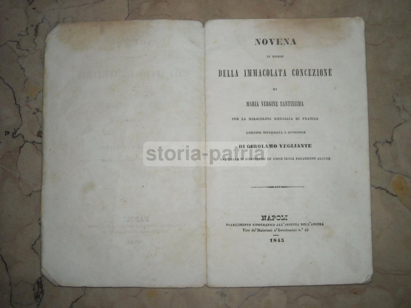 Novena In Onore Della Immacolata Concezione Di Maria Vergine, Napoli 1843