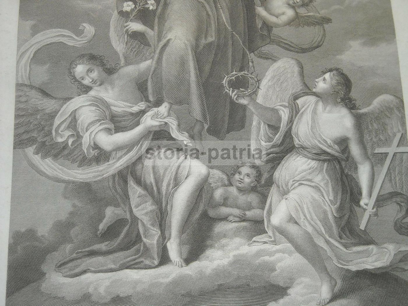 Antica Incisione Santa Maria Francesca Delle Cinque Piaghe, 1843