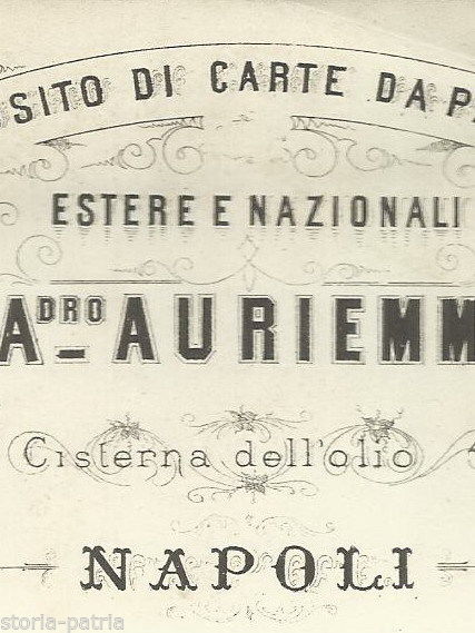 Biglietto Pubblicitario Antico Alessandro Auriemma, Carte Da Parati, Napoli