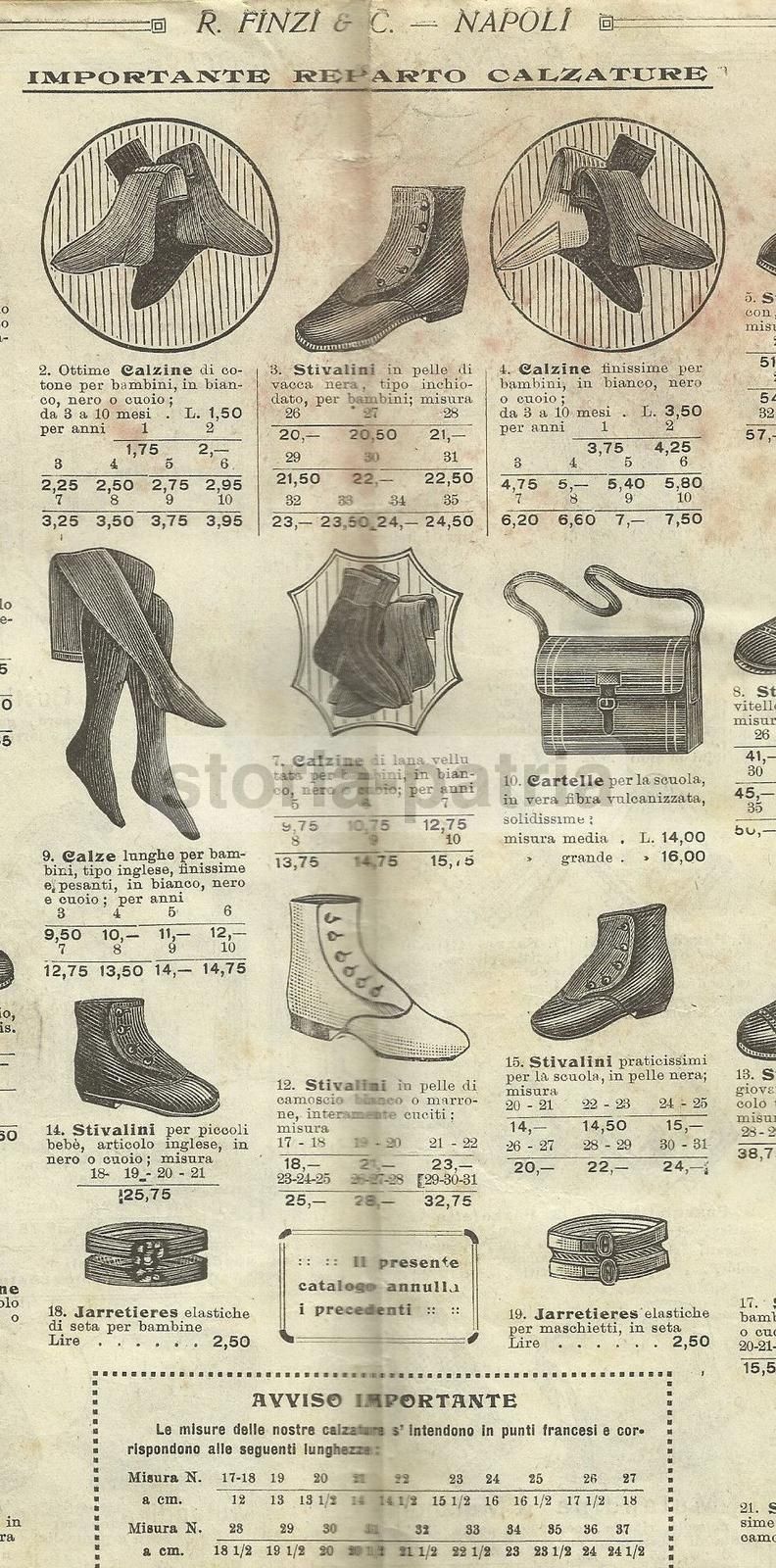 Catalogo Moda Bambini R. Finzi & C. "La Casa Dei Bambini" Napoli 1920 21
