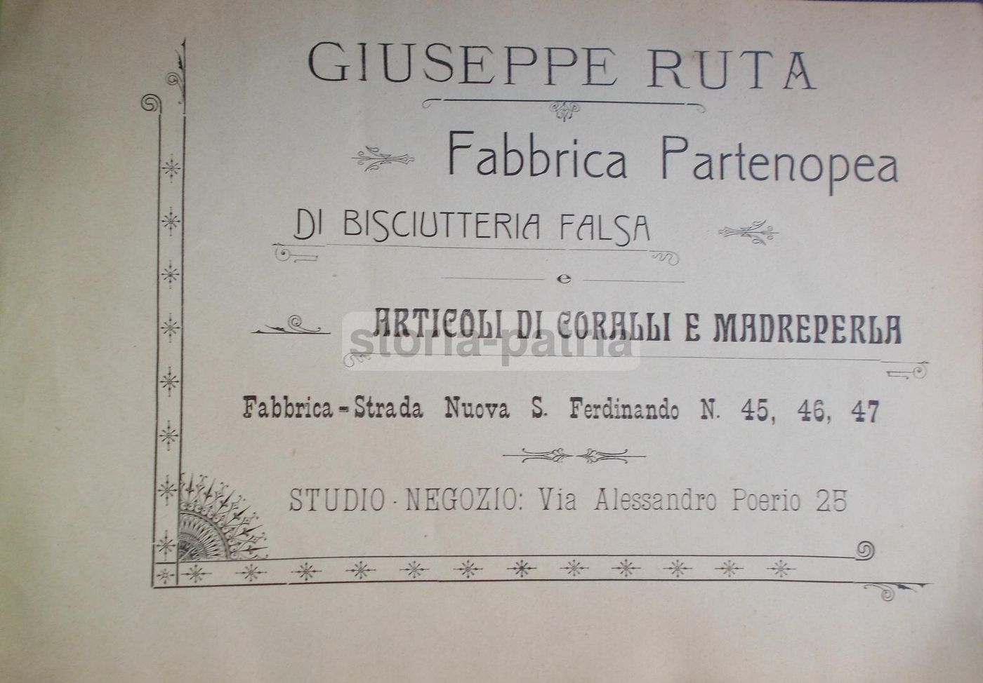 Catalogo Pubblicitario Ruta Bigiotteria Napoli Anni '20 Coralli