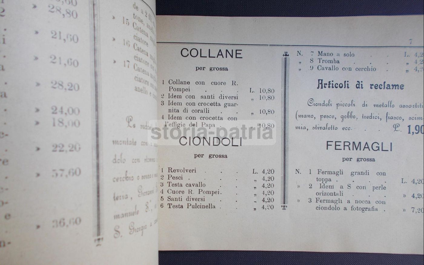 Catalogo Pubblicitario Ruta Bigiotteria Napoli Anni '20 Coralli
